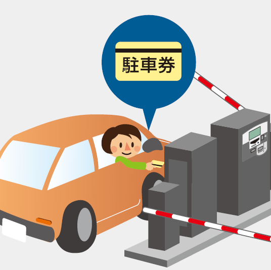 平面駐車場・地下駐車場(ゲート式)利用手順1