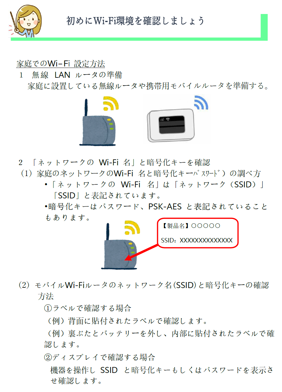 始めにWi-Fi(ワイファイ)環境を確認しましょう