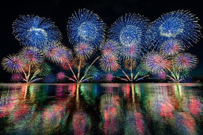 松江水郷祭の花火の写真。とるぱエリアから