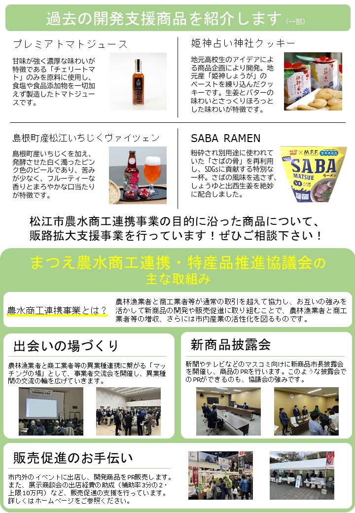 まつえ農水商工連携事業助成金チラシ(裏)