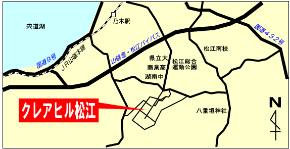クレアヒル松江位置図