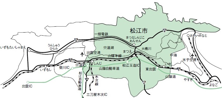 松江市の地図