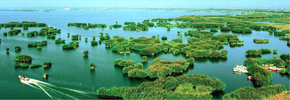 寧夏の砂湖の写真