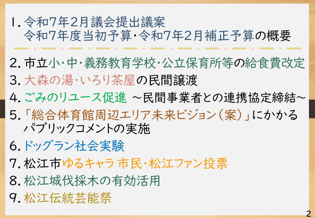 会見項目