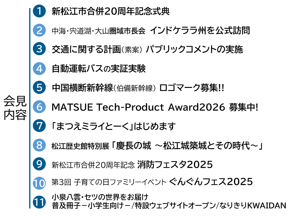 10月10日市長定例記者会見項目