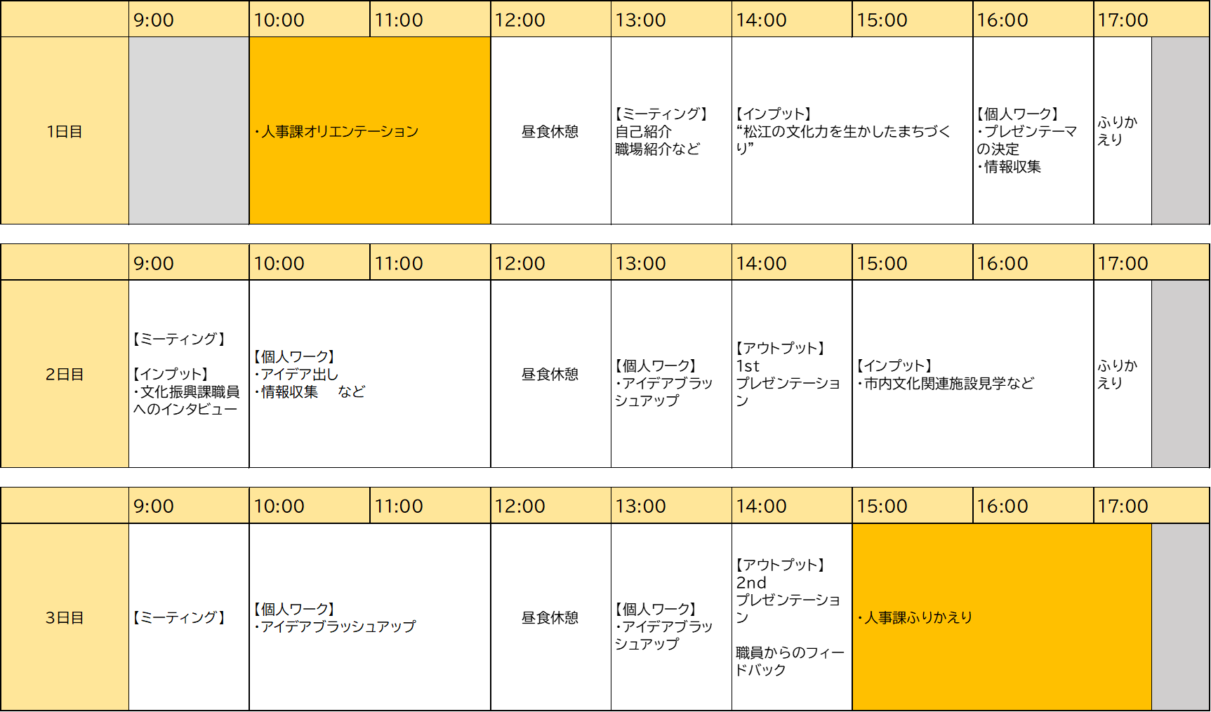 スケジュール