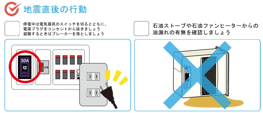 地震直後の行動