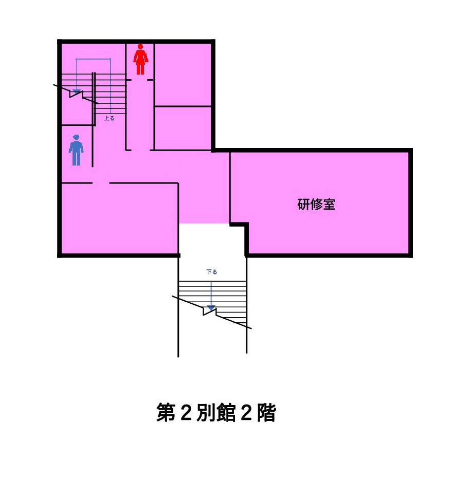松江市役所第2別館2階の平面図