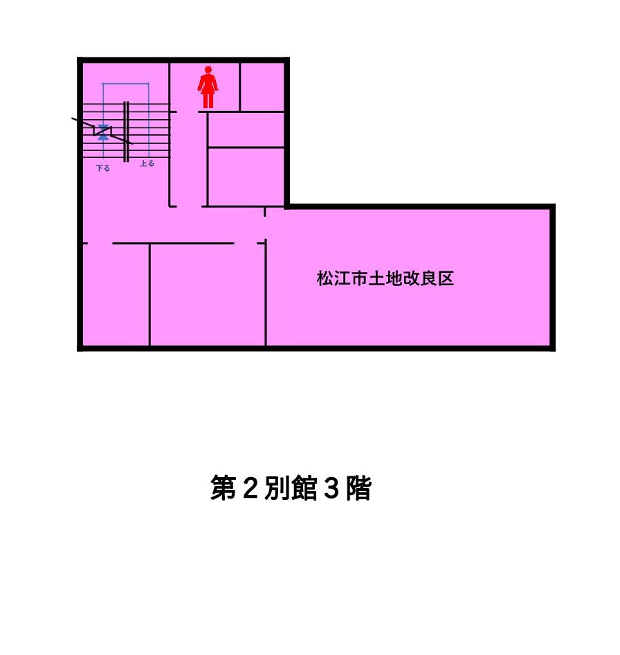 松江市役所第2別館3階の平面図