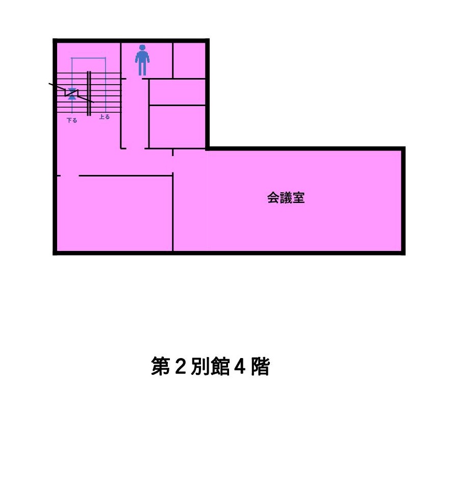 松江市役所第2別館4階の平面図