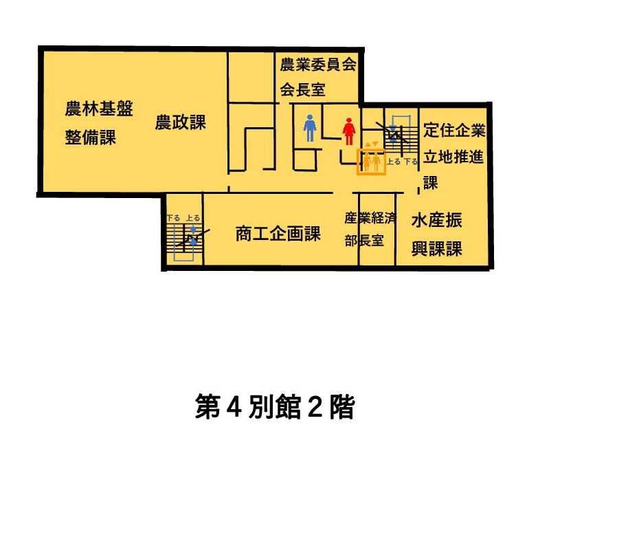 松江市役所第4別館2階の平面図