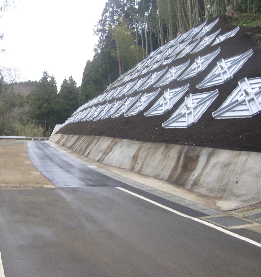 現道拡幅改良を行った大野上岡線の写真