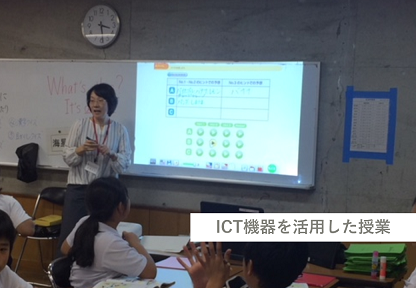 ICT機器を活用して行われた授業風景の写真