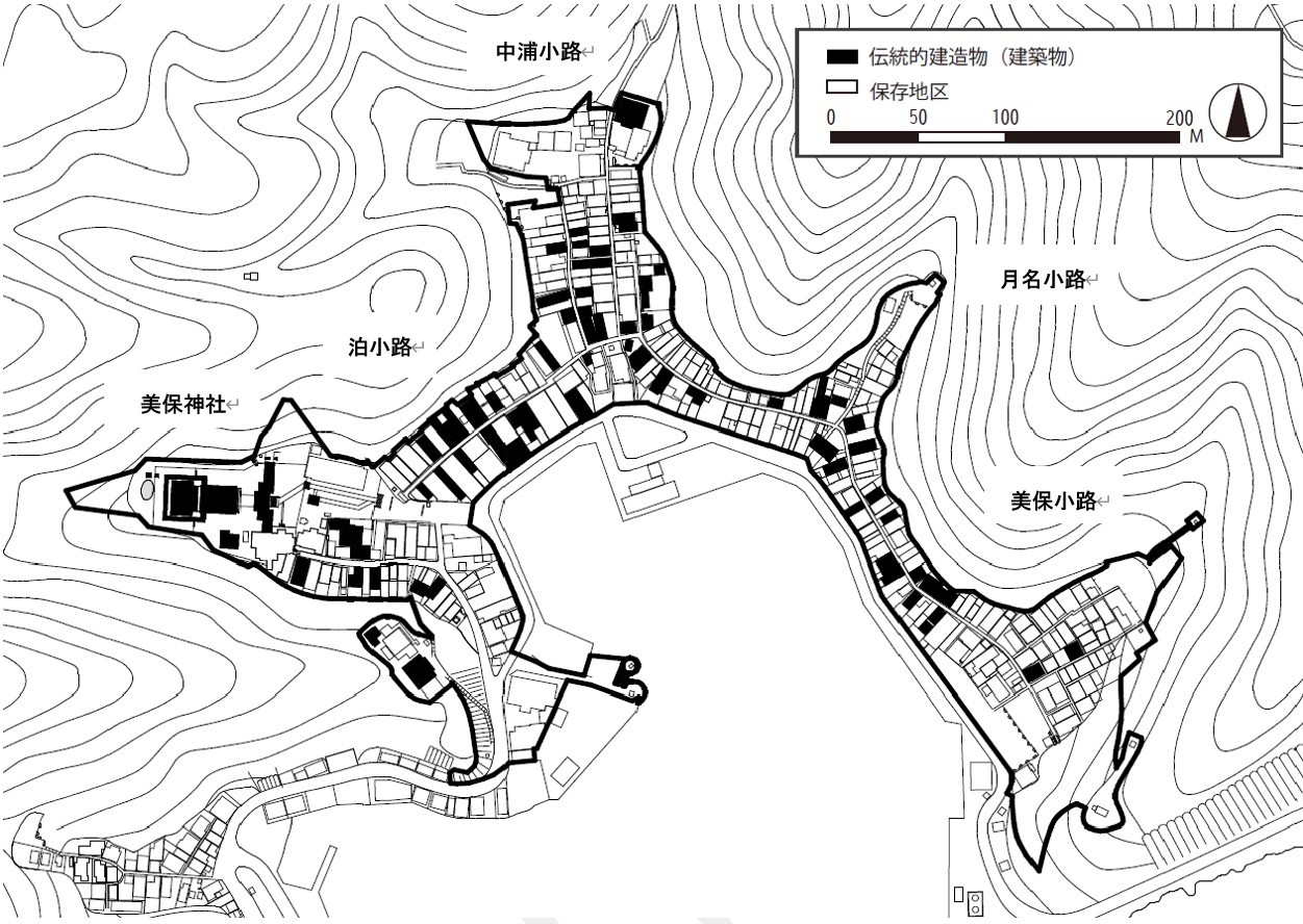 松江市美保関伝統的建造物群保存地区範囲図