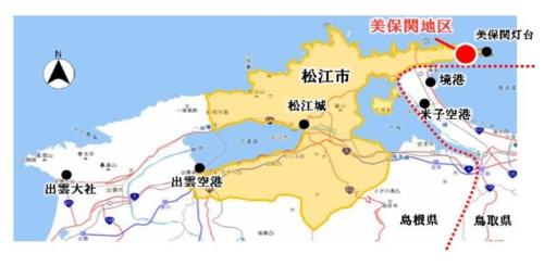 美保関の位置図
