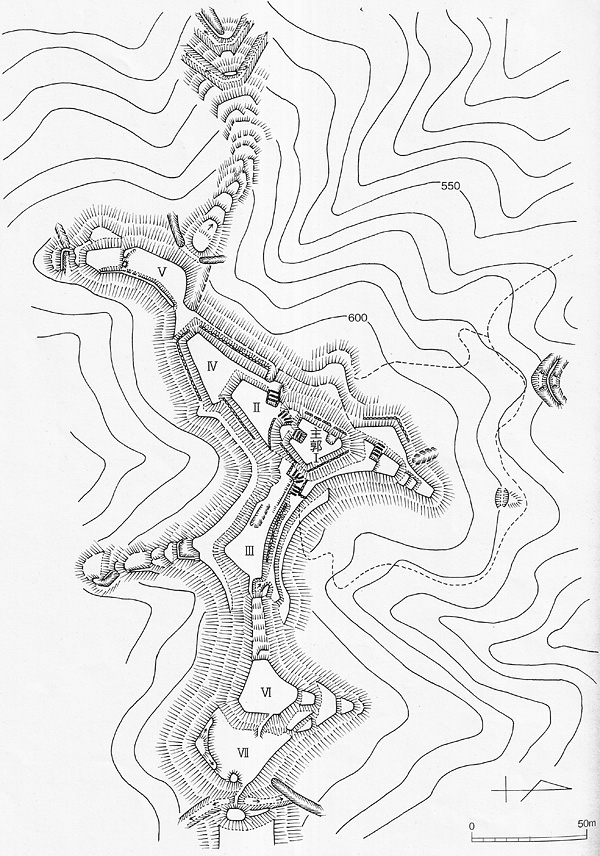 赤穴瀬戸山城跡概要図（中井均氏作図）
