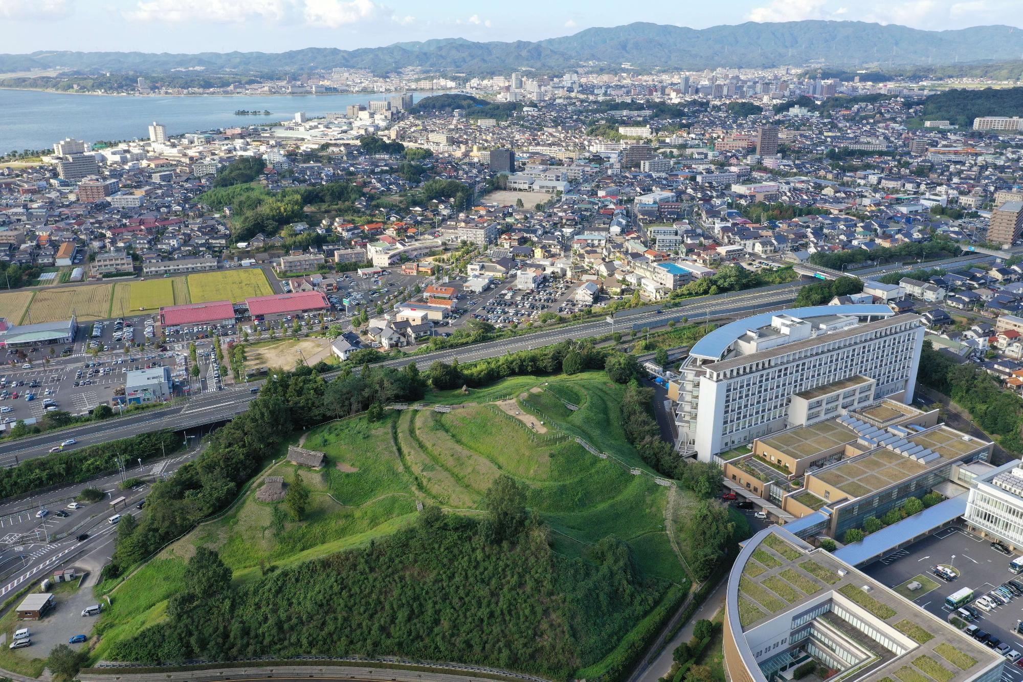 田和山遺跡の上空写真