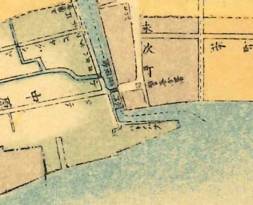 「出雲国松江市街之図」明治12年（『松江市誌』附図第5図）部分拡大