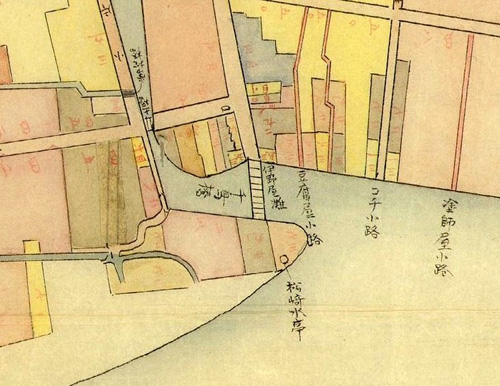「松江市宅地等級概況図」明治44年頃作成、松江歴史館蔵、部分