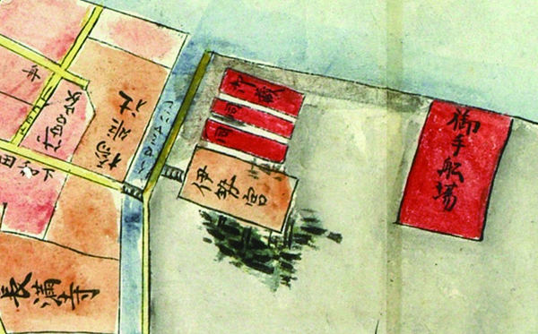 天保年間の「松江城下絵図」（部分） 、所蔵・写真提供：松江歴史館