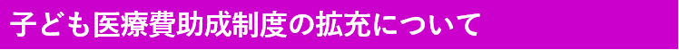 医療費助成制度の拡充について