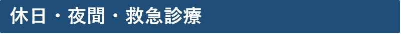 休日・夜間・救急診療