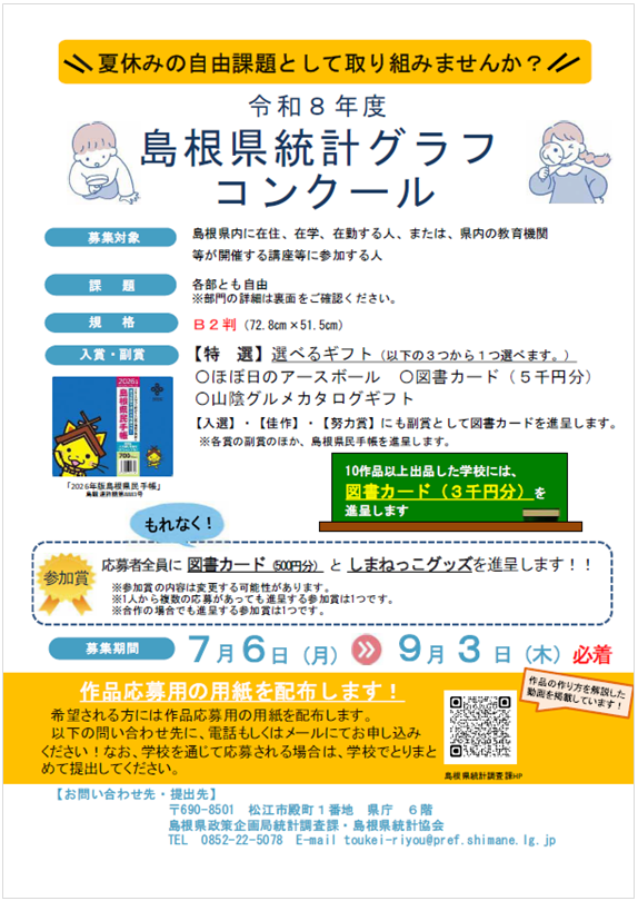 令和8年度島根県統計グラフコンクールチラシ