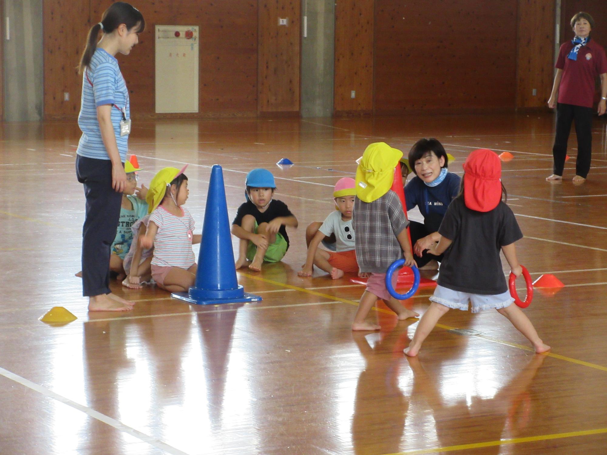 みんなでリレー遊び