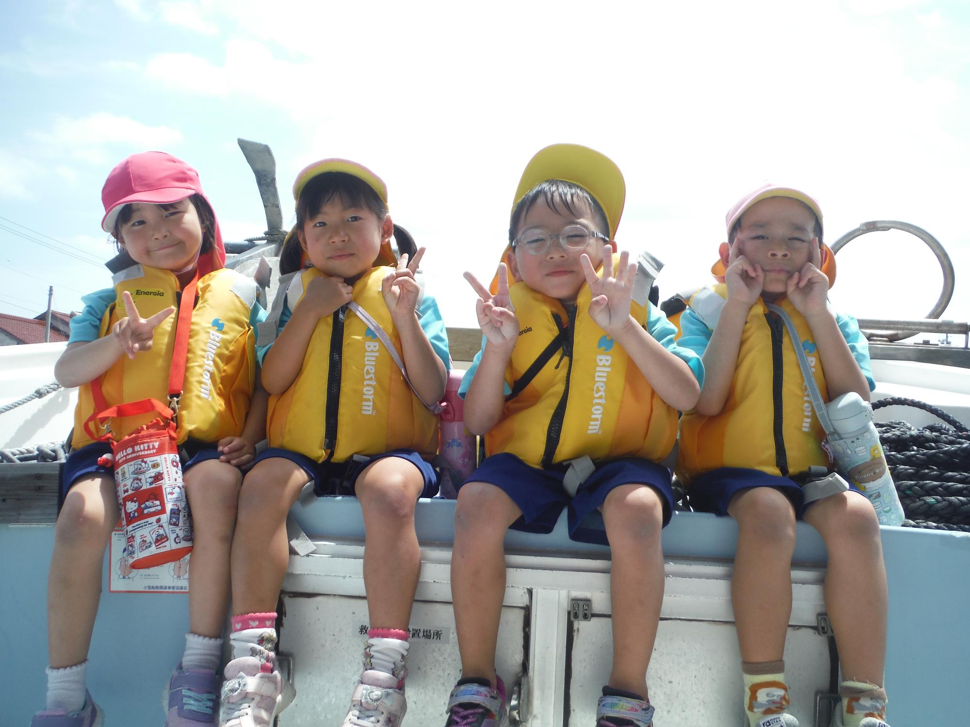 年長さんで、ハイチーズ