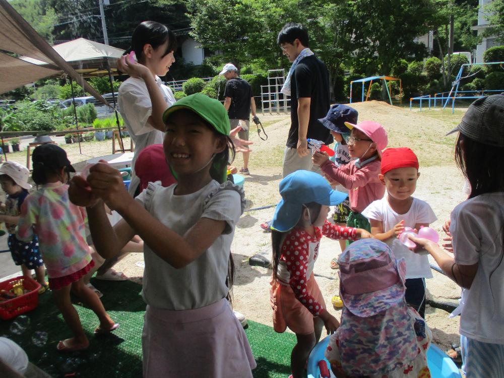 夏のおたのしみ会、そうめん流しもして楽しかったよ