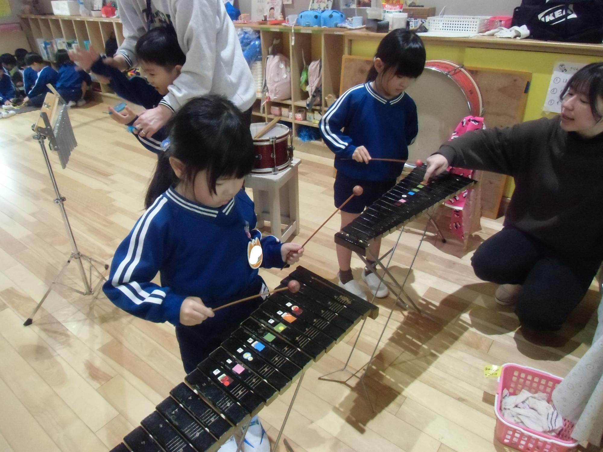 木琴の練習風景