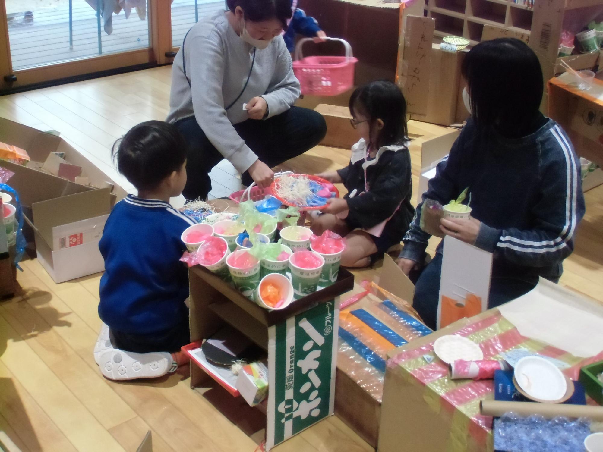 商品を受け取る様子