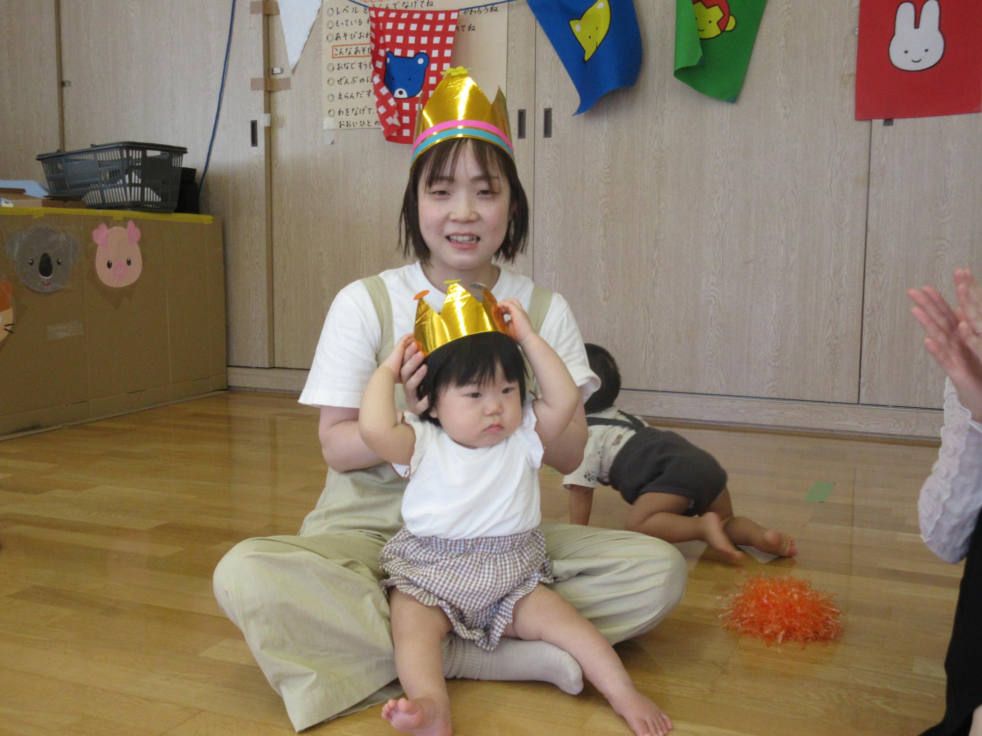 今月で卒業されるお母さんとお子さんの写真