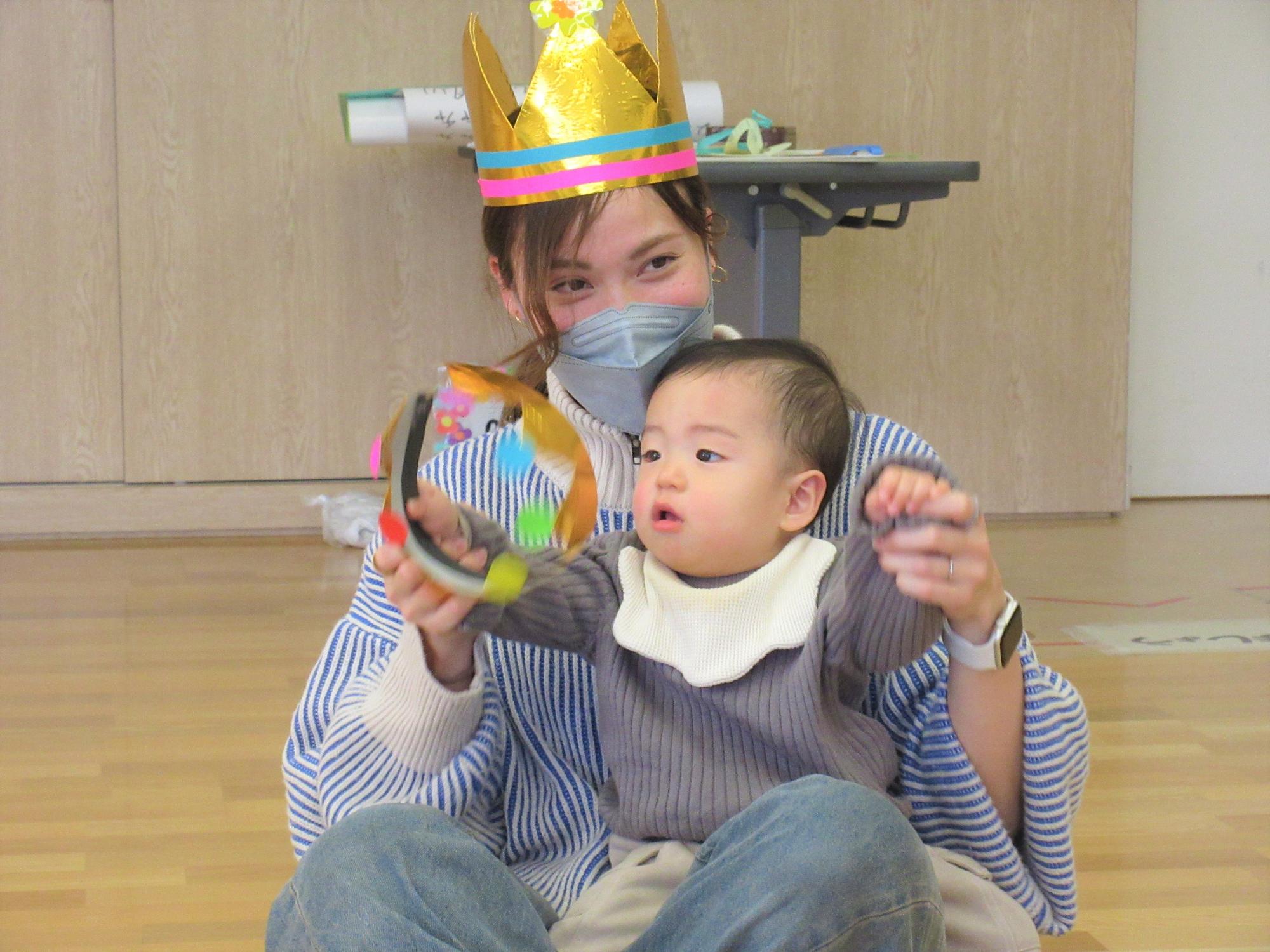 今月で卒業されるお母さんとお子さんの写真