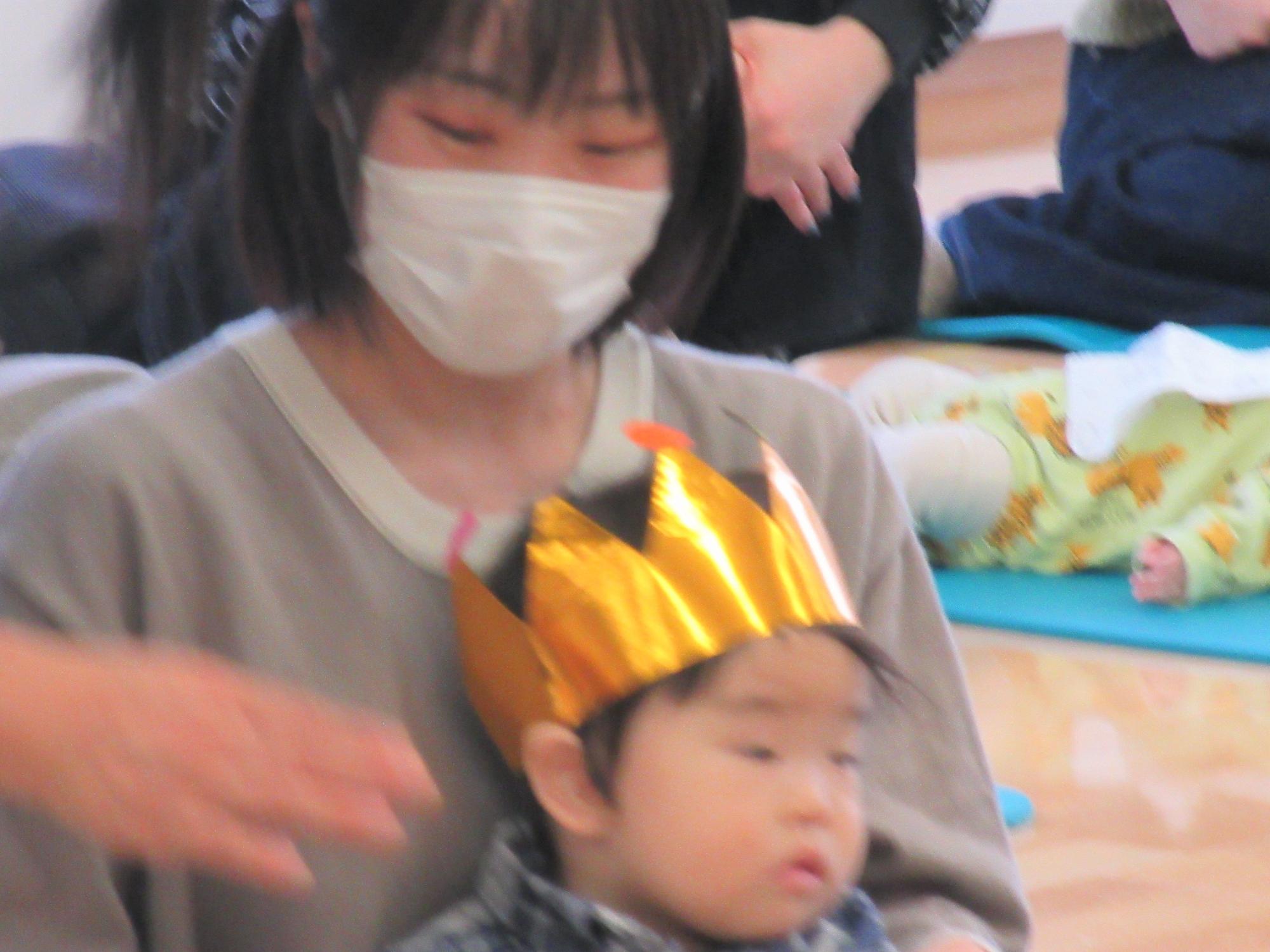 今月で卒業されるお母さんとお子さんの写真