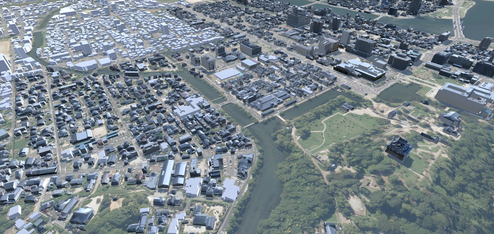 松江城周辺の3D都市モデル