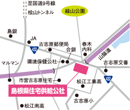 島根建住宅供給公社の位置図